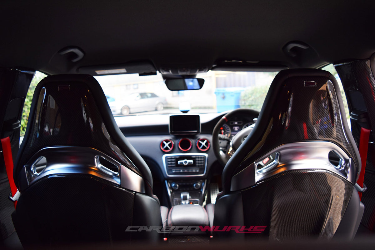 MERCEDES W177 / W118 CARBON FIBRE SEAT BACK COVERS