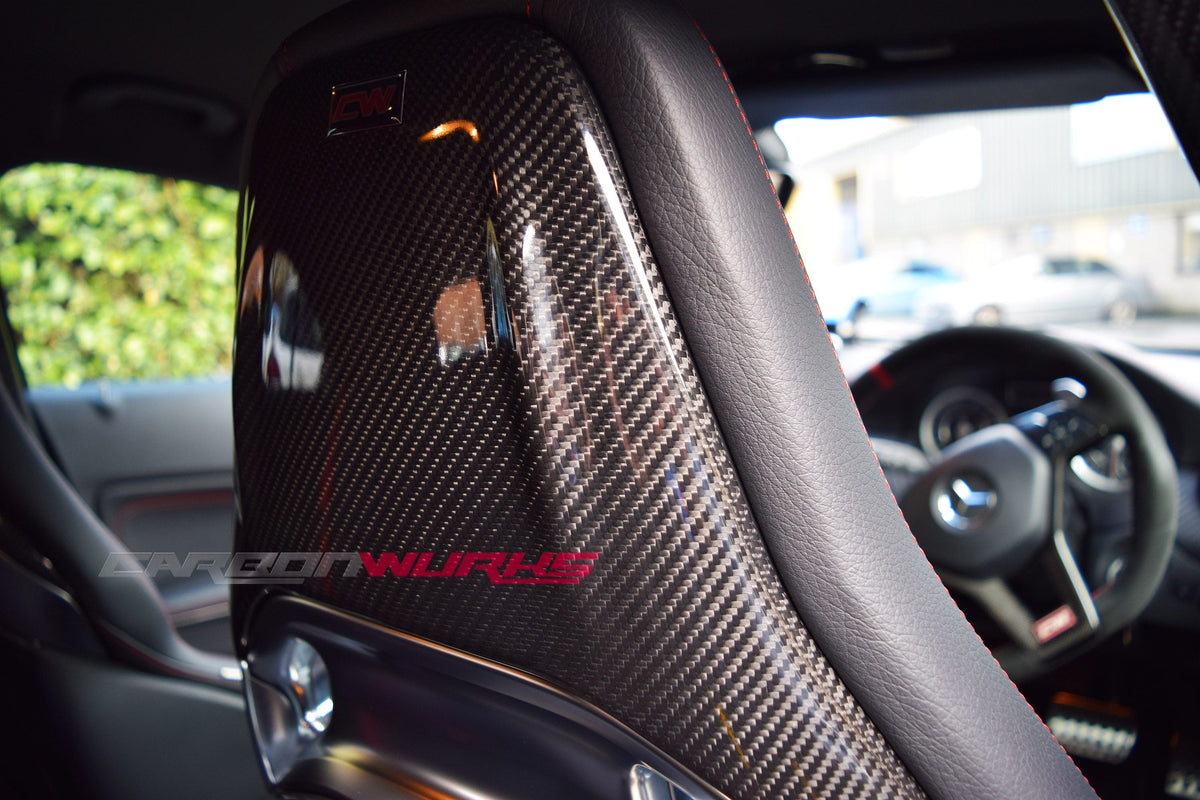 MERCEDES W177 / W118 CARBON FIBRE SEAT BACK COVERS