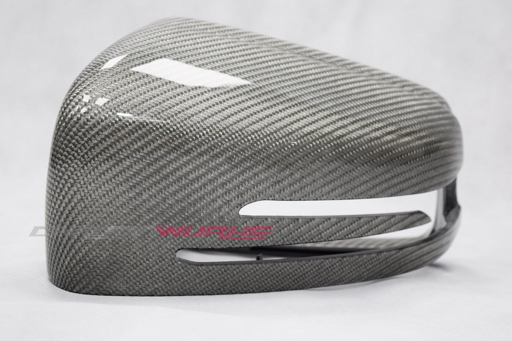 MERCEDES SILVER CARBON FIBRE MIRRORS