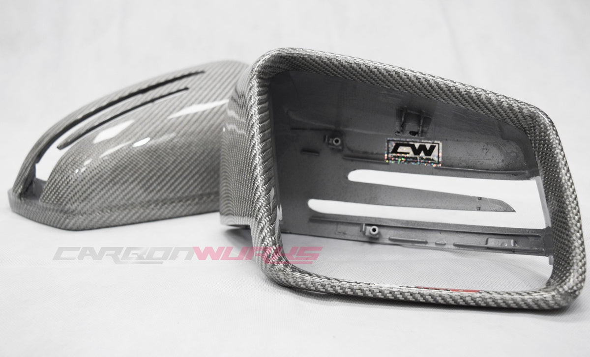 MERCEDES SILVER CARBON FIBRE MIRRORS