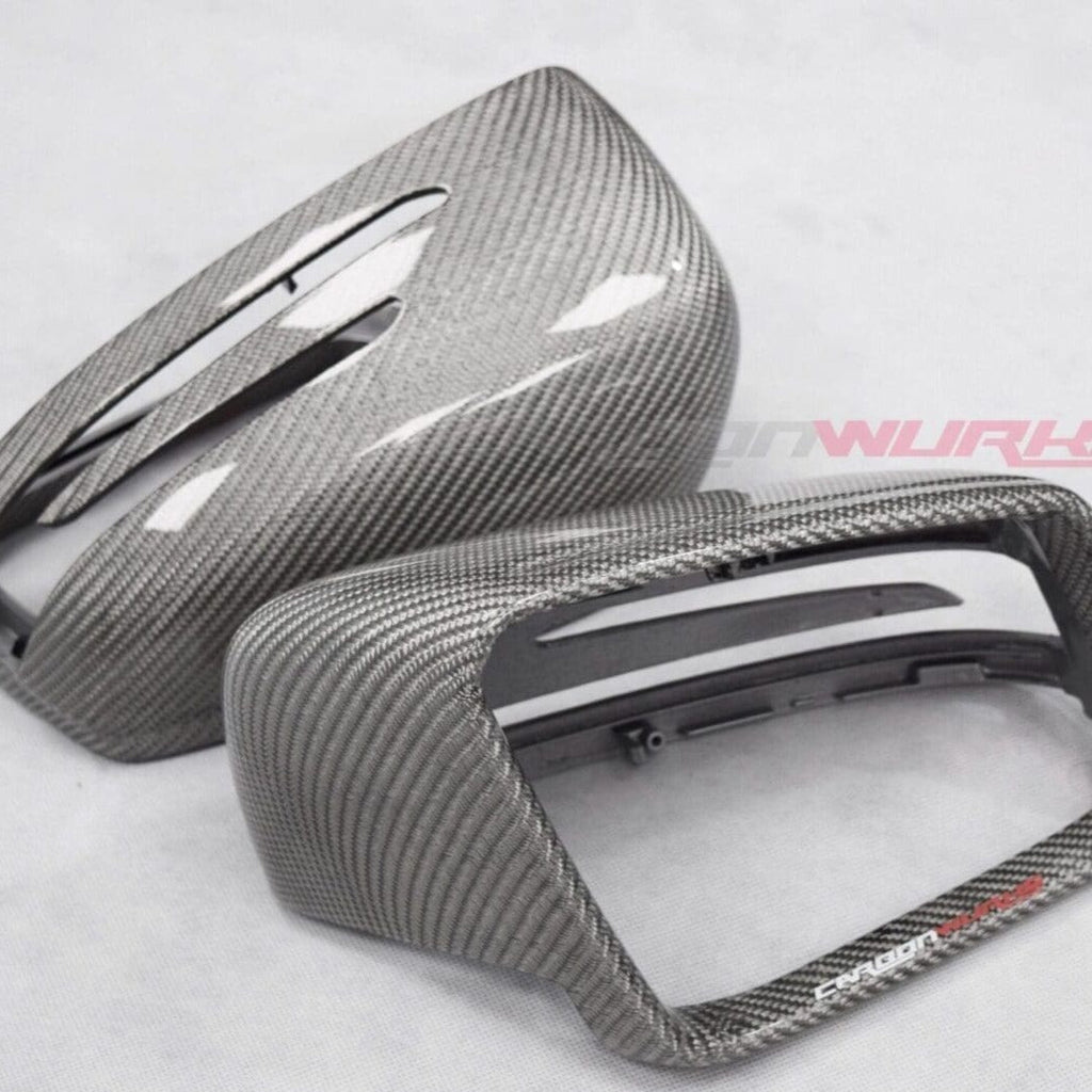 MERCEDES SILVER CARBON FIBRE MIRRORS