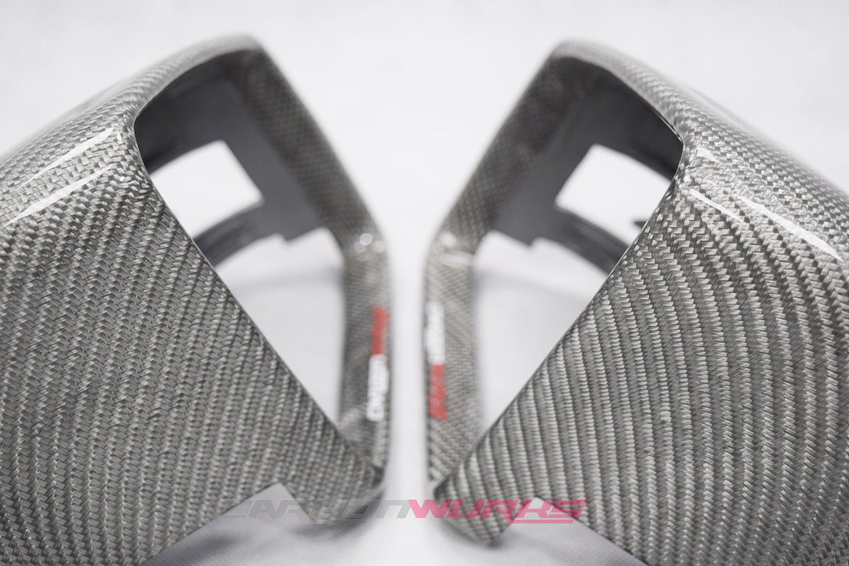MERCEDES SILVER CARBON FIBRE MIRRORS