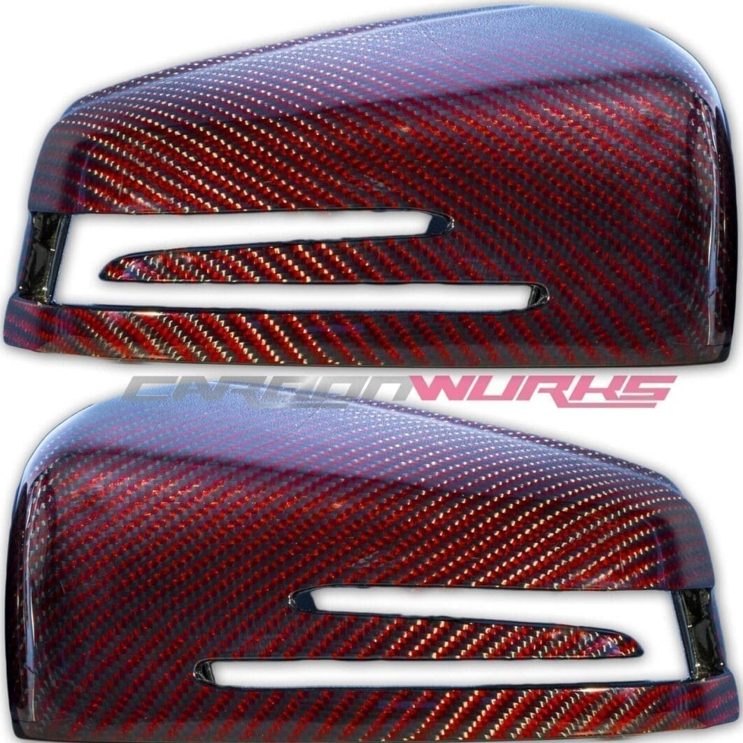 MERCEDES RED CARBON FIBRE MIRRORS
