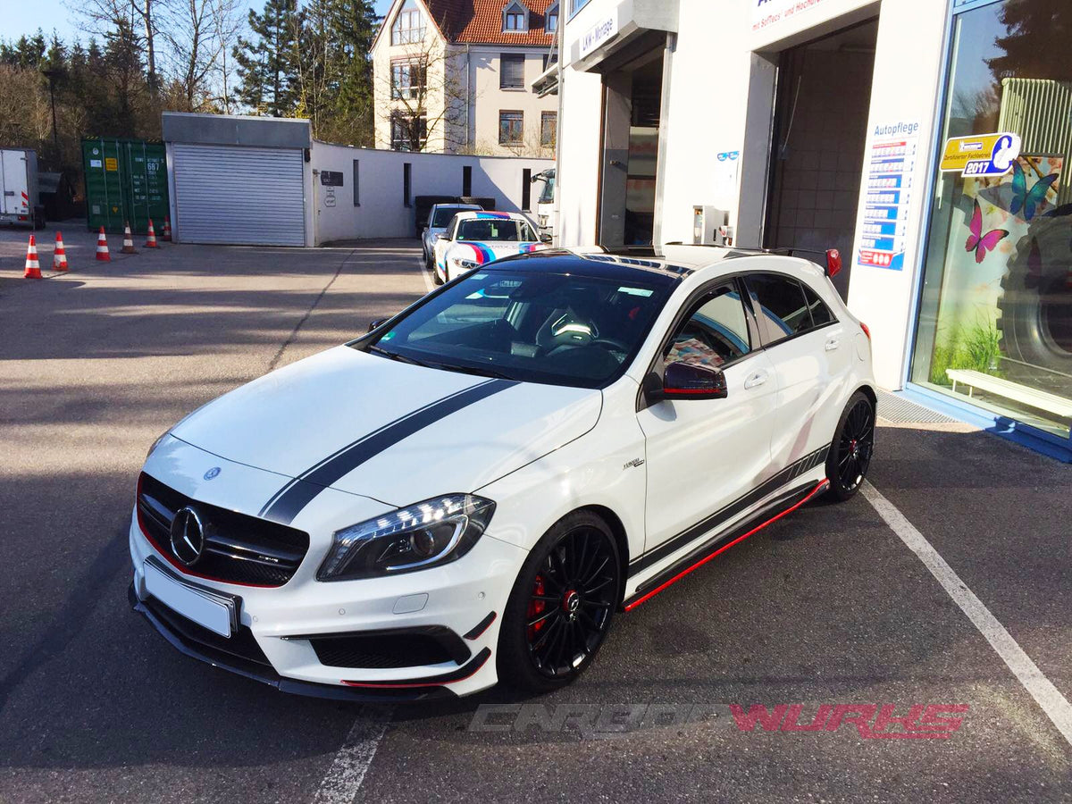 MERCEDES A-CLASS / CLA CARBON FIBRE SIDE SKIRT EXTENSIONS