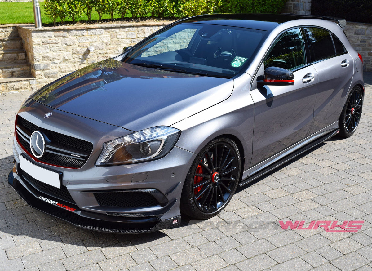 MERCEDES A-CLASS / CLA CARBON FIBRE SIDE SKIRT EXTENSIONS