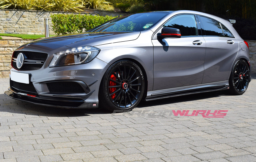 MERCEDES A-CLASS / CLA CARBON FIBRE SIDE SKIRT EXTENSIONS