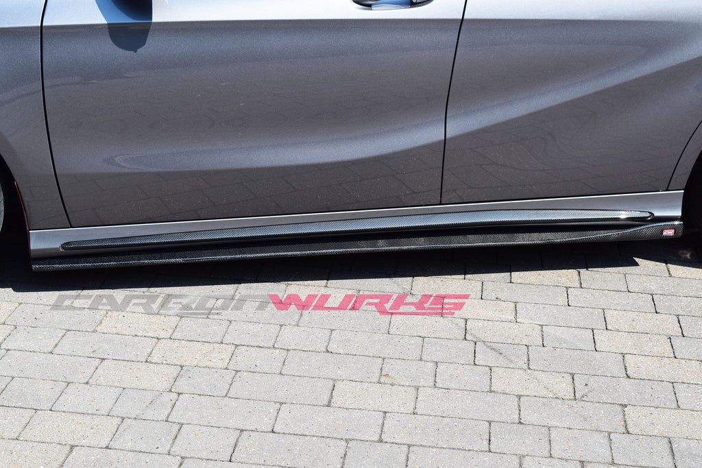 MERCEDES A-CLASS / CLA CARBON FIBRE SIDE SKIRT EXTENSIONS