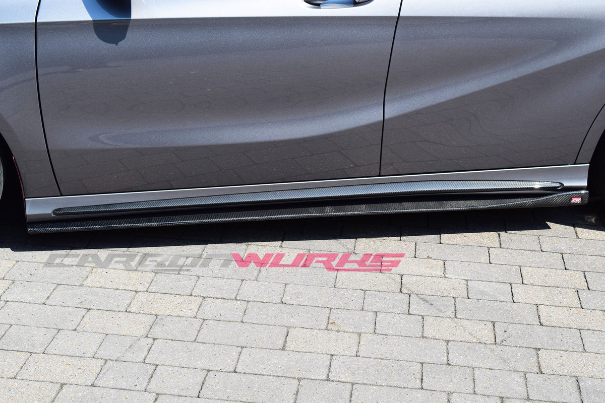 MERCEDES A-CLASS / CLA CARBON FIBRE SIDE SKIRT EXTENSIONS