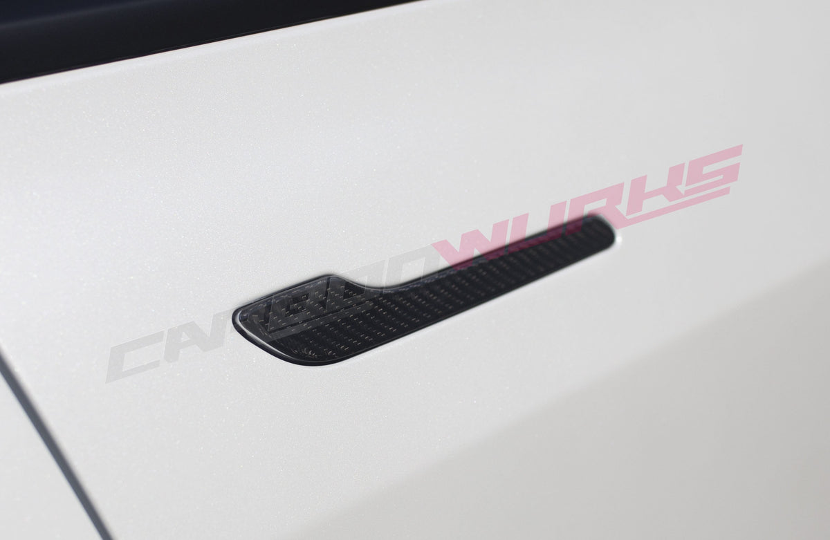 TESLA MODEL 3 CARBON FIBRE DOOR HANDLE COVERS