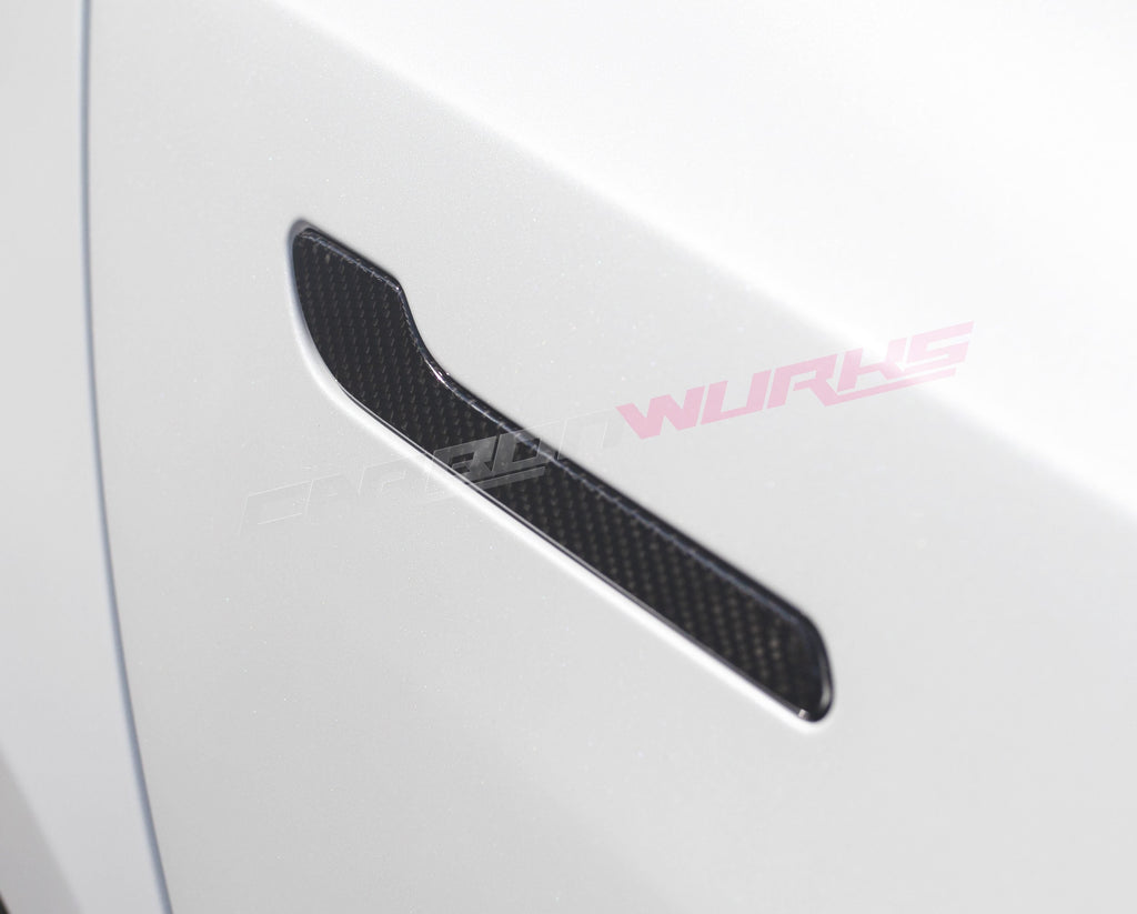 TESLA MODEL 3 CARBON FIBRE DOOR HANDLE COVERS