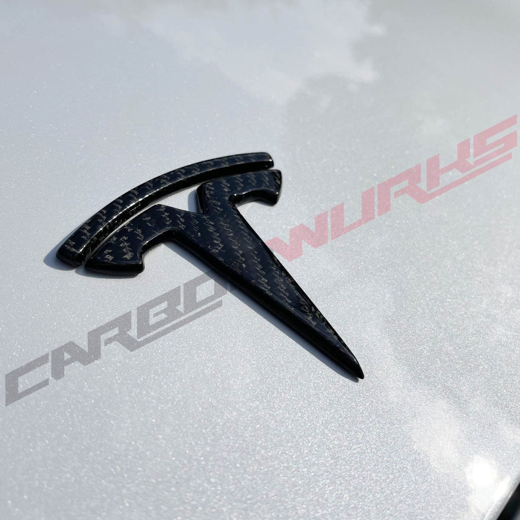 TESLA MODEL 3 CARBON FIBRE BADGE SET (FRONT & REAR)