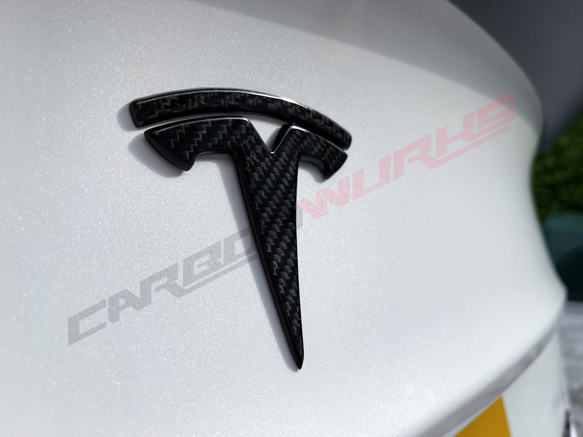 TESLA MODEL 3 CARBON FIBRE BADGE SET (FRONT & REAR)