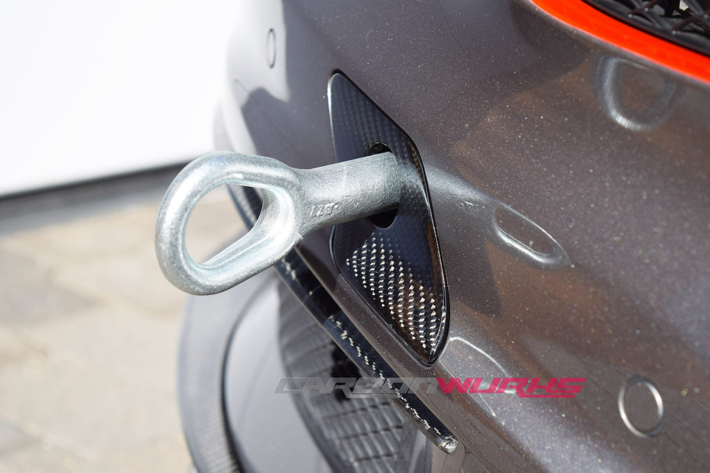 MERCEDES A45 AMG CARBON FIBRE TOW HOOK COVERS (PRE FACELIFT)