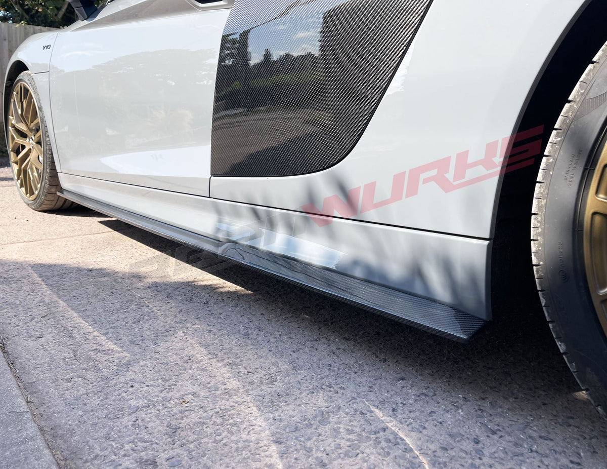 SIDE SKIRT EXTENSIONS CARBON FIBRE AUDI R8 GEN 2 (PRE-FACELIFT)