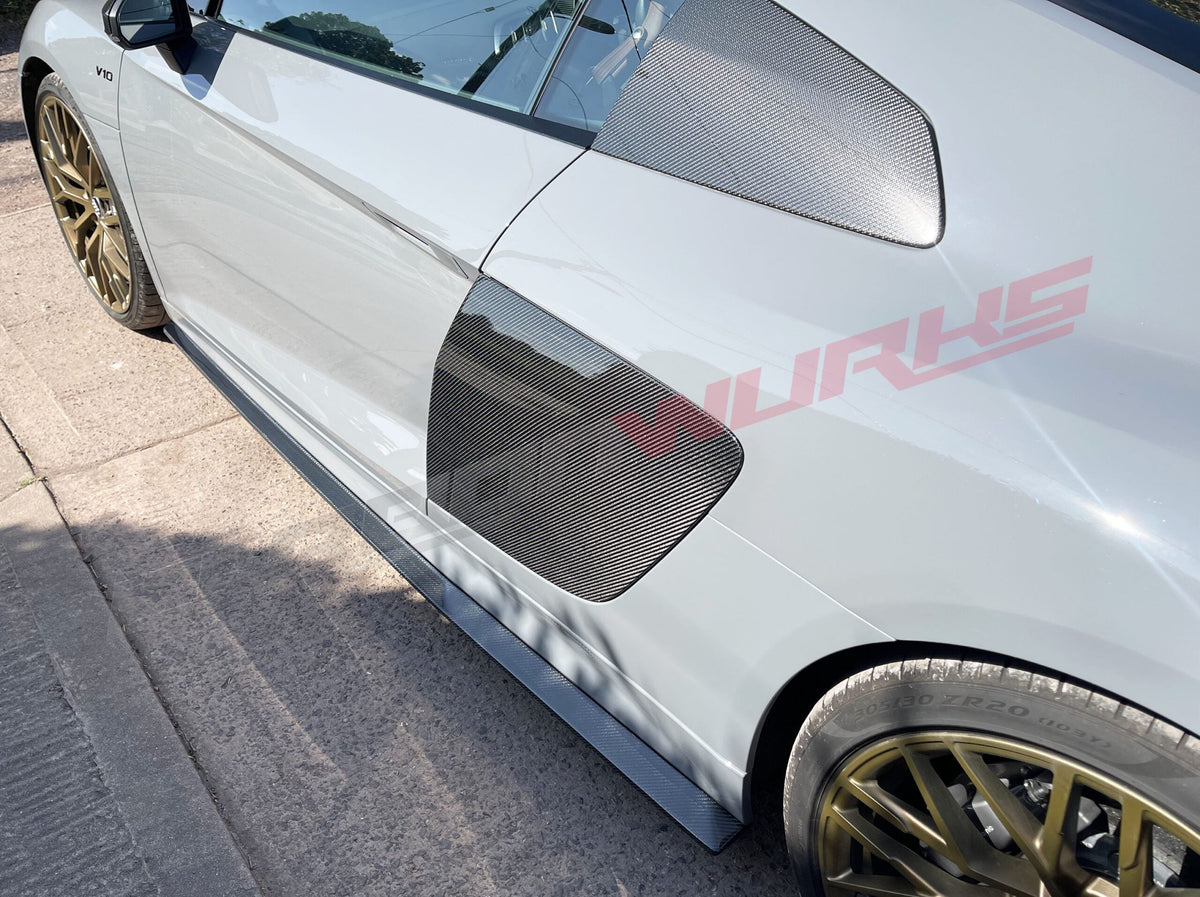 SIDE SKIRT EXTENSIONS CARBON FIBRE AUDI R8 GEN 2 (PRE-FACELIFT)