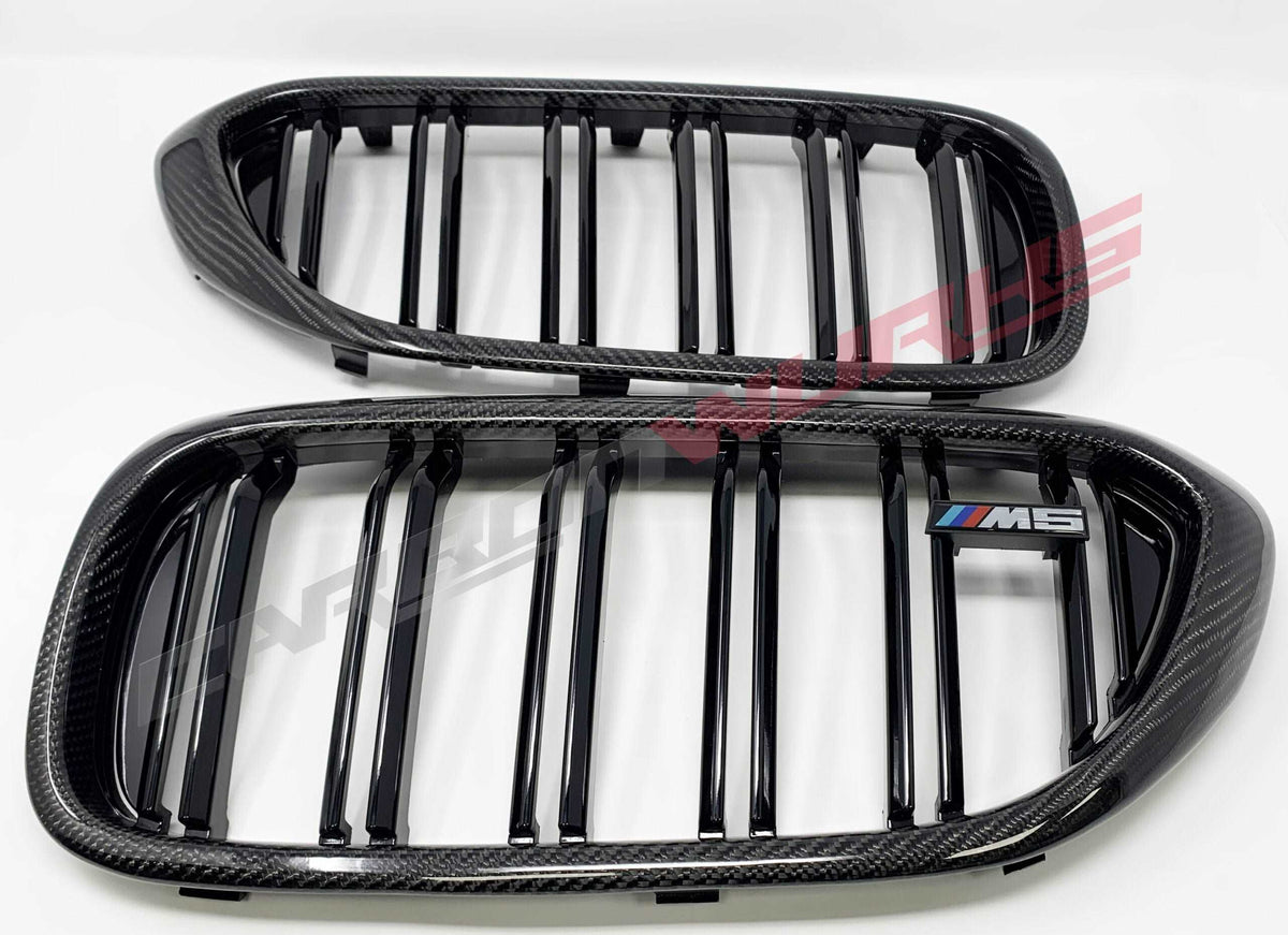 BMW M5 F90 CARBON FIBRE FRONT GRILLES 2017-2020 PRE-FACELIFT