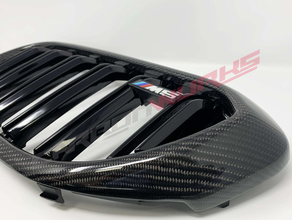BMW M5 F90 CARBON FIBRE FRONT GRILLES 2017-2020 PRE-FACELIFT