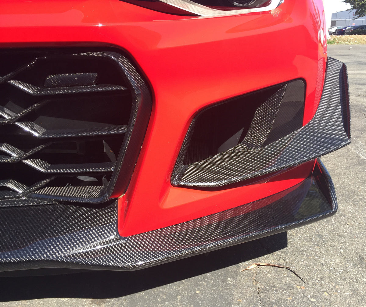 2017 - 2024 CAMARO ZL1 1LE CARBON FIBER FRONT BUMPER CANARDS (DIVE PLANES)