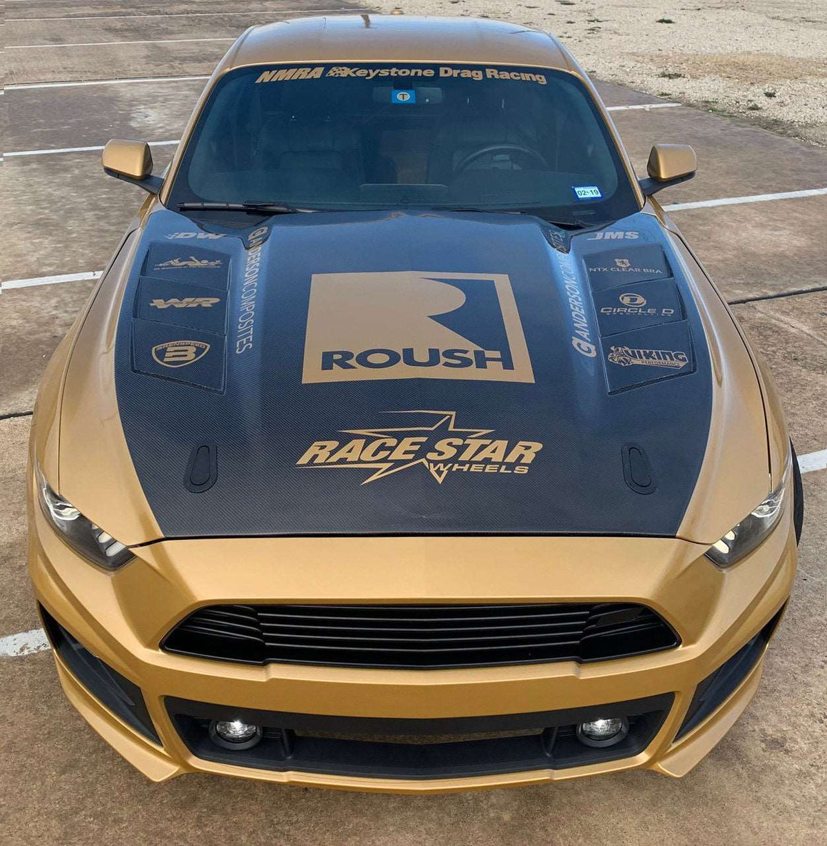 2015 - 2017 Mustang Double-Sided Carbon Fiber Heat Extractor Hood