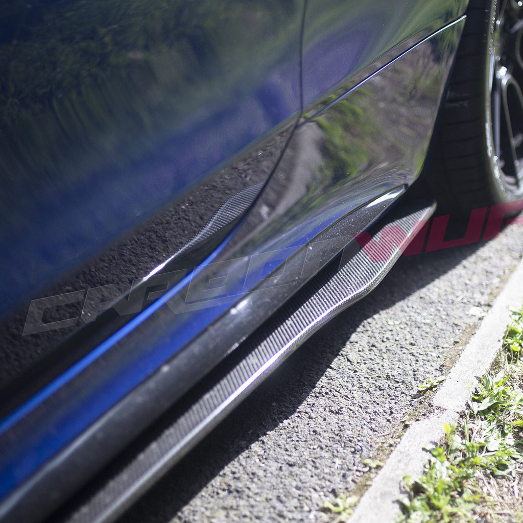 MERCEDES C63 CARBON FIBRE SIDE SKIRT EXTENSIONS