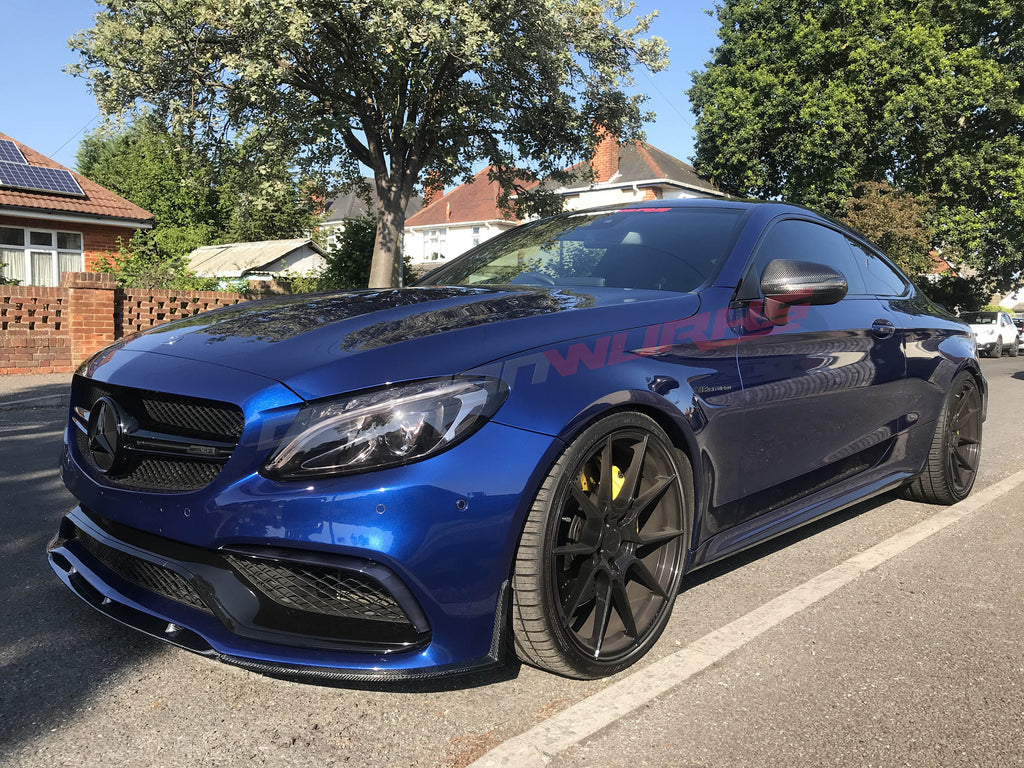 MERCEDES C63 CARBON FIBRE FRONT SPOILER EXTENSION