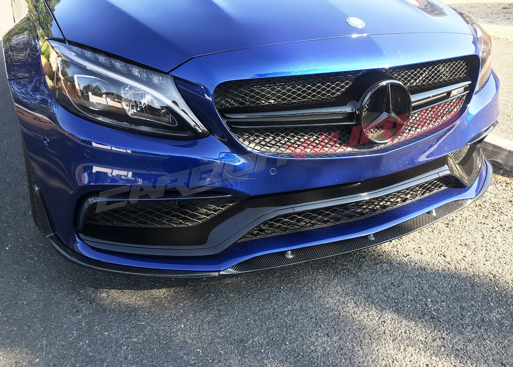 MERCEDES C63 CARBON FIBRE FRONT SPOILER EXTENSION
